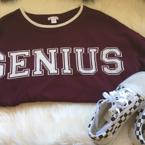 NWOT Xhilaration cropped campus sweater